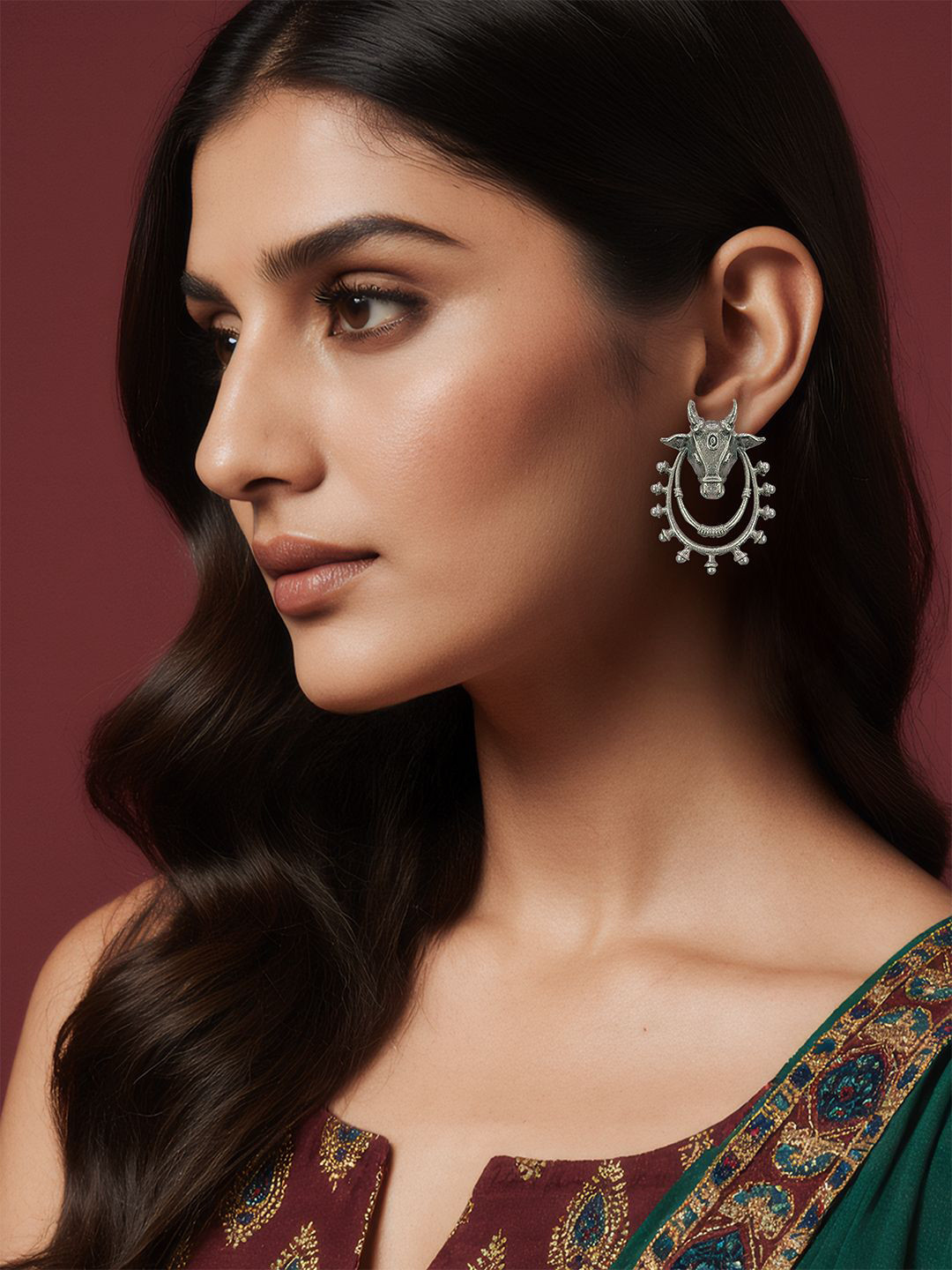 Kalakrith Milano Gomika Shaped Oxidised Studs