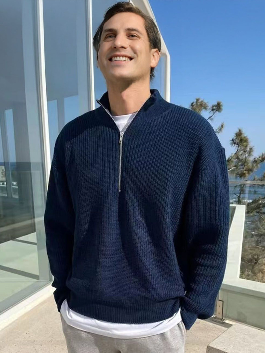 StyleCast Men Half Zipper Pullover Sweatshirt