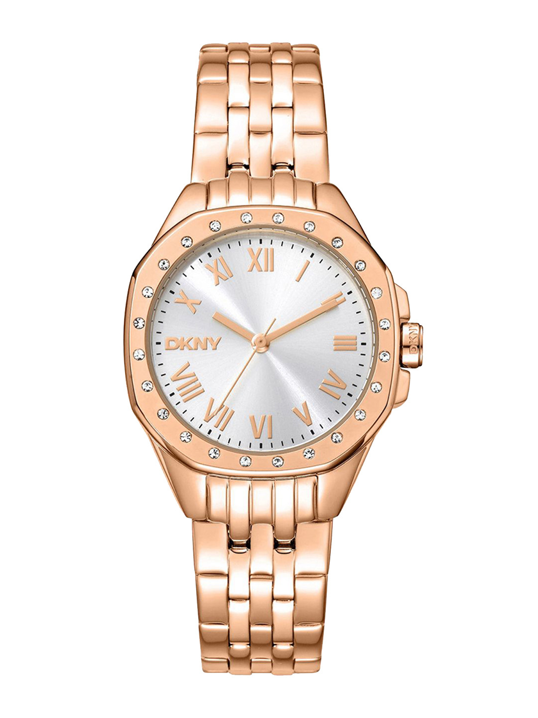 DKNY Women Brooklyn Mini Brass Dial & Stainless Steel Straps Analogue Watch DK1L013M0075