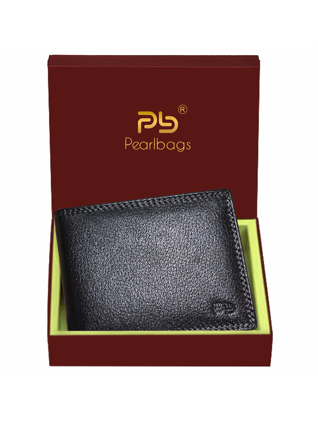 PB Pearlbags Men Genuine Leather Bi- Fold 4 Card Slots Wallet