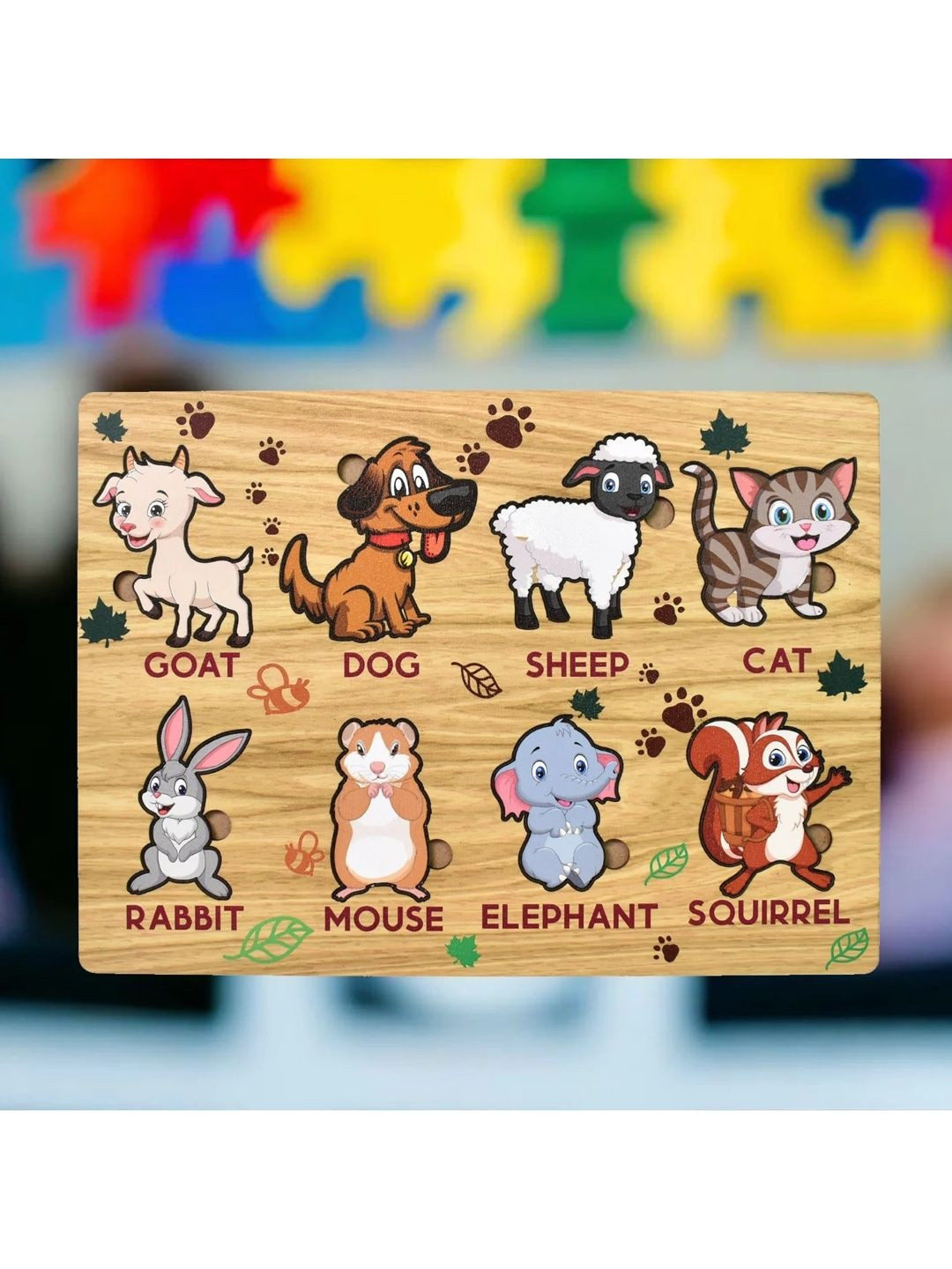 DeoDap Kids Animal Themed Wooden Puzzle Skill Development And Learning Toys
