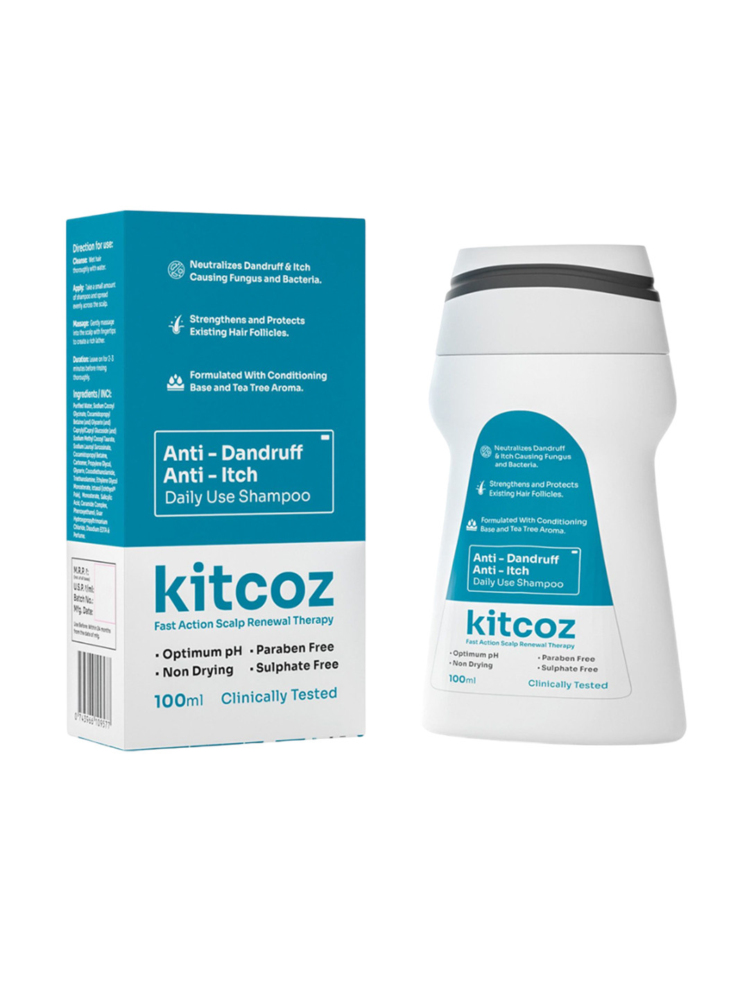 Kitcoz Anti Dandruff & Anti Itch Shampoo - 100 ml