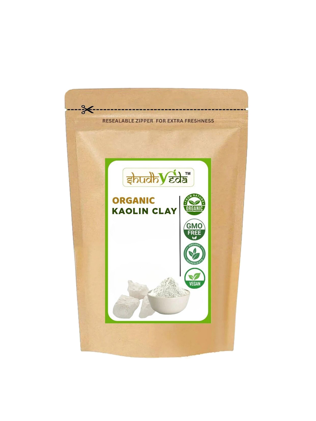 Shudhveda Organic Kaolin Clay Powder - 450 g
