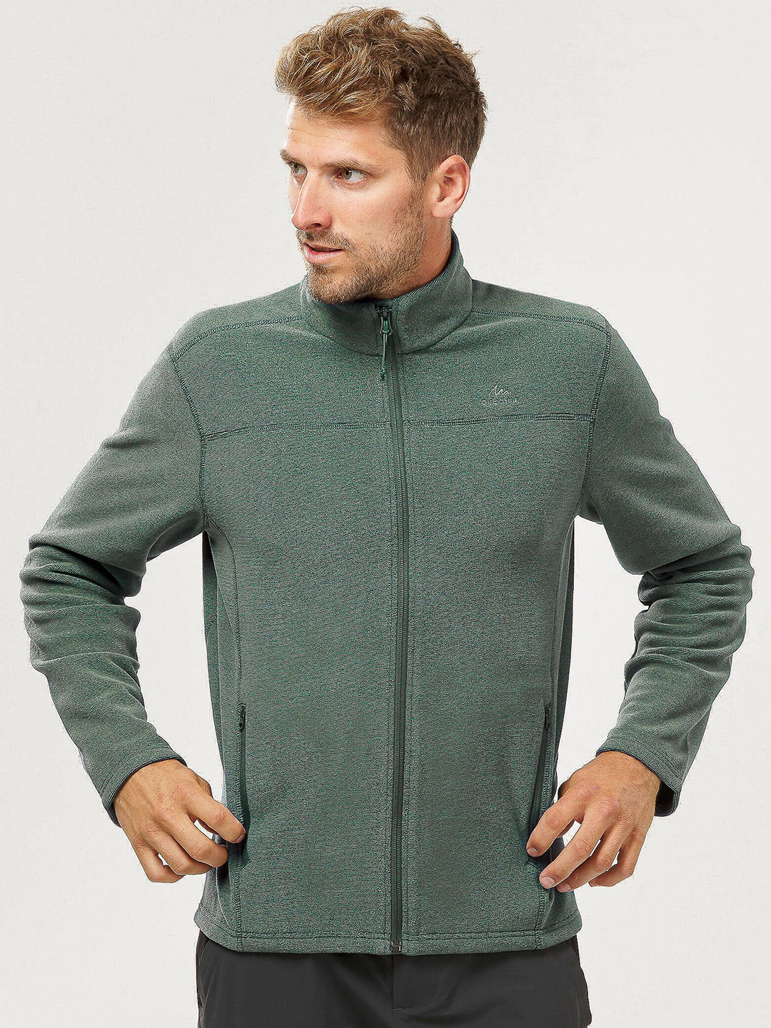 Decathlon QUECHUA Men Green Mountain Hiking Fleece Jacket