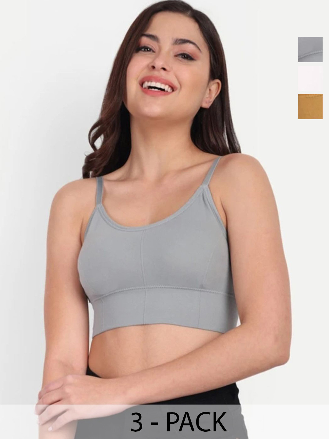 THE FASHION STORE JRD Pack Of 3 Full Coverage Workout Bras