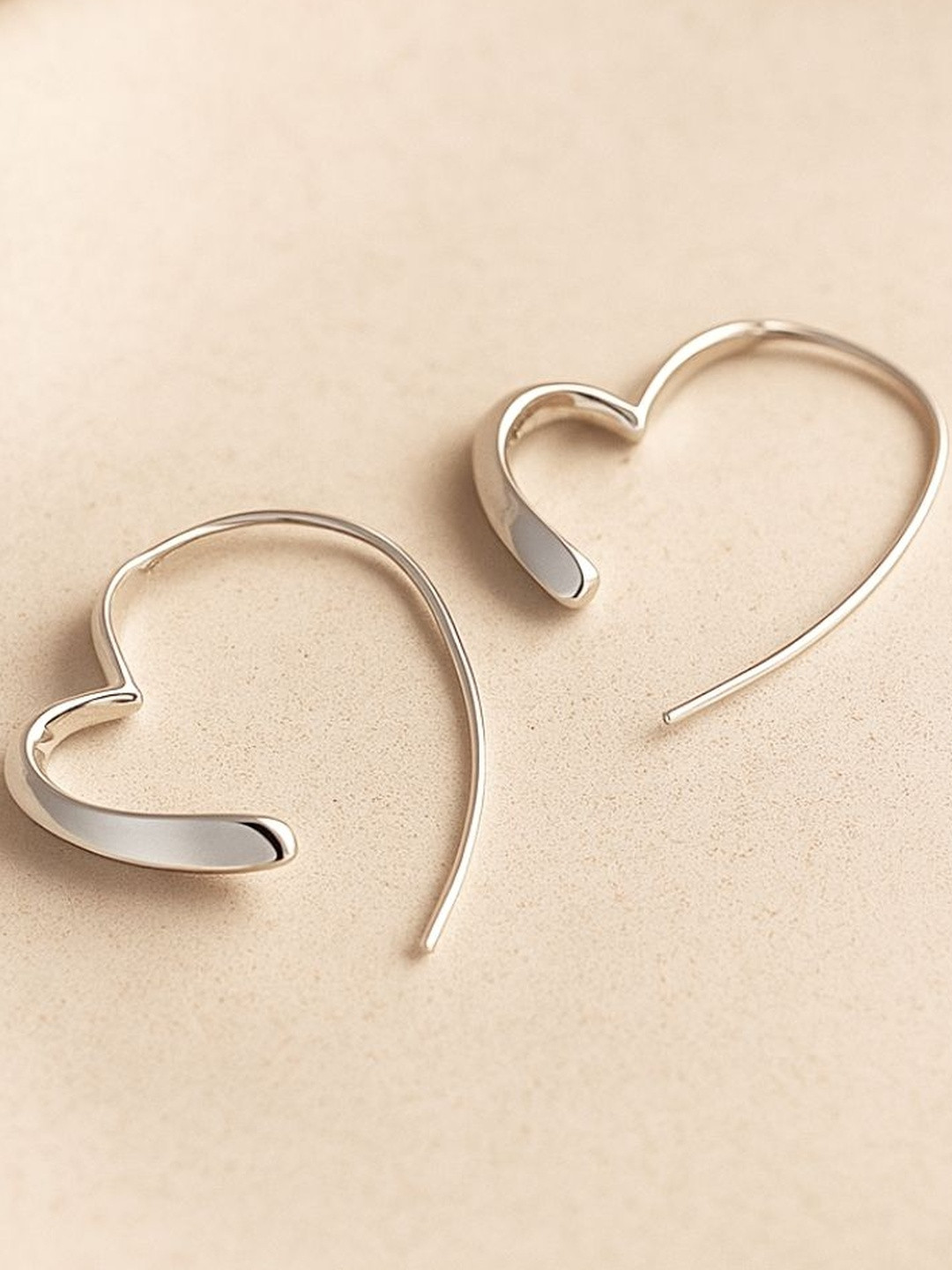 DressBerry Women Pretty Silver Heart Style Fashion Korean Earrings
