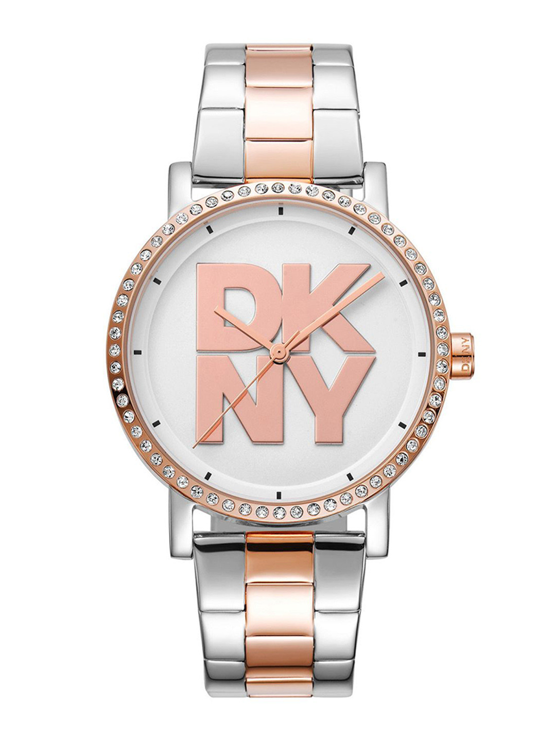 DKNY Women Soho Logo Brass Dial & Bracelet Style Straps Analogue Watch DK1L035M0095