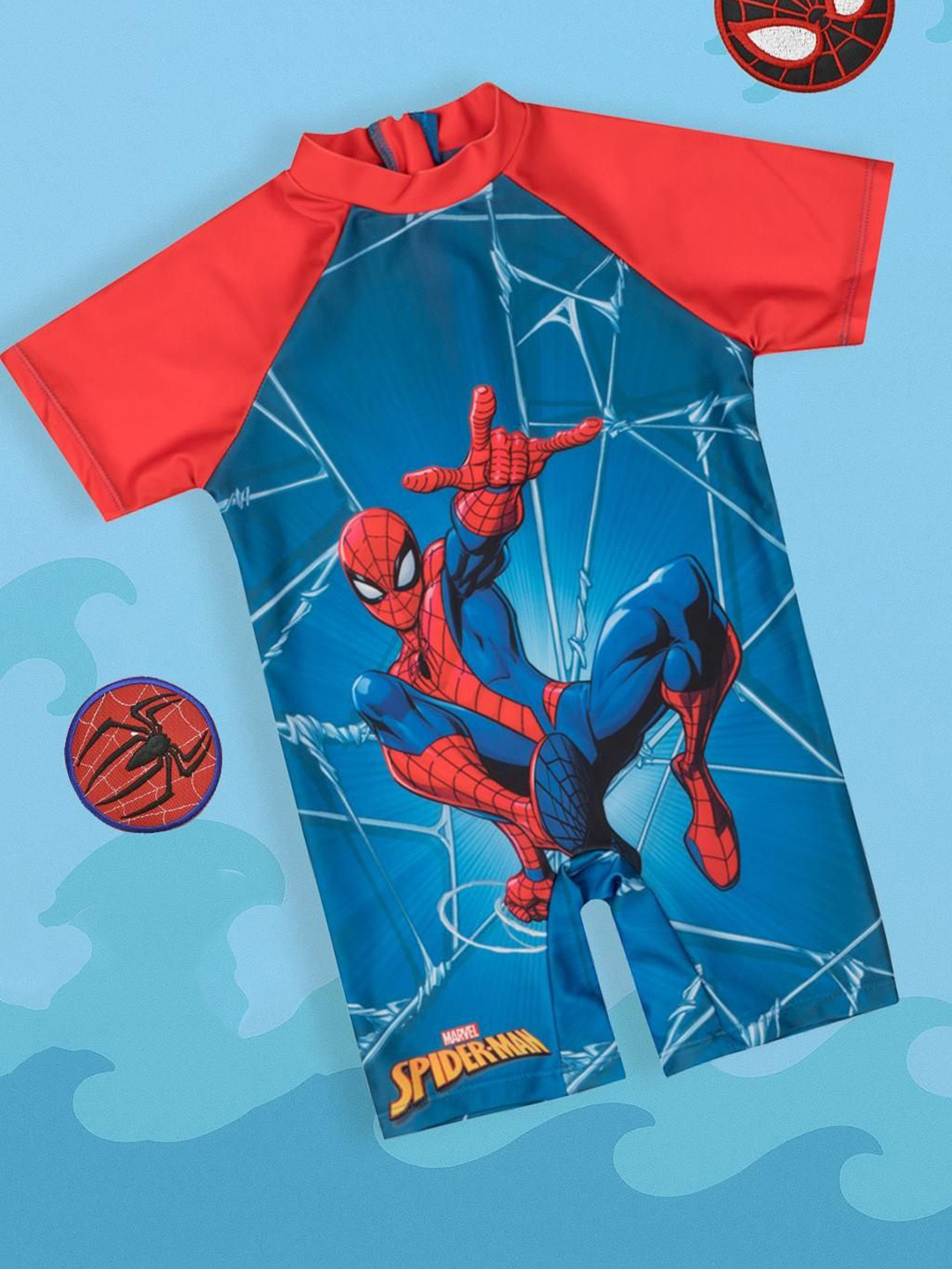 Yellow Bee Boys Marvel Spider-Man With Web Printed Legsuit