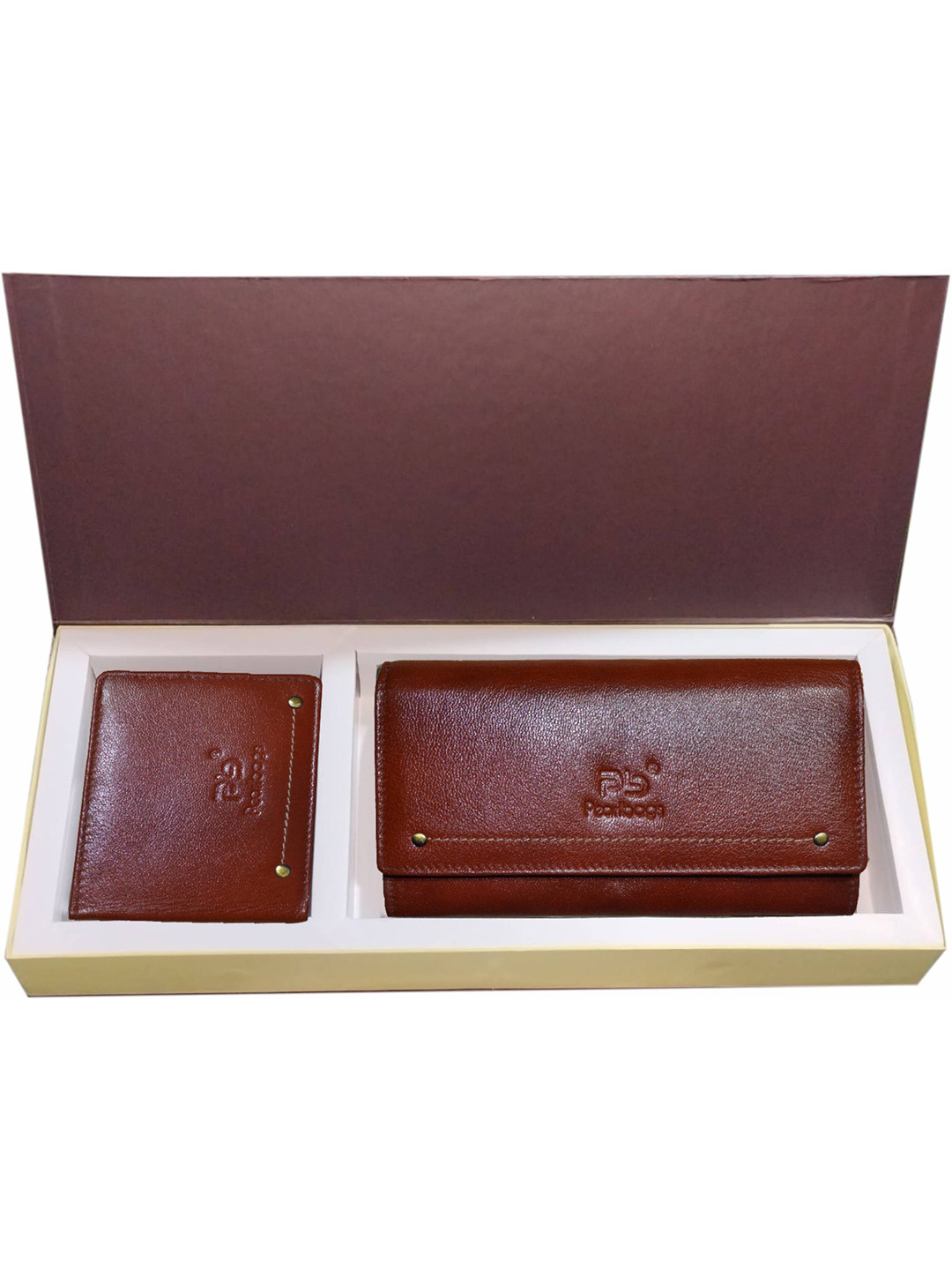 PB Pearlbags Unisex Pack Of 2 Genuine Leather Bi- Fold 3 And 8 Card Slots Wallet