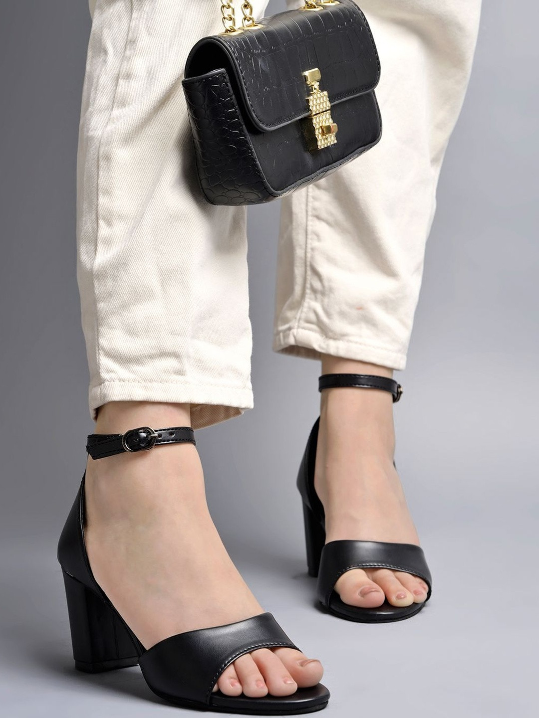 Stylestry Girls Synthetic Block Sandal Heels