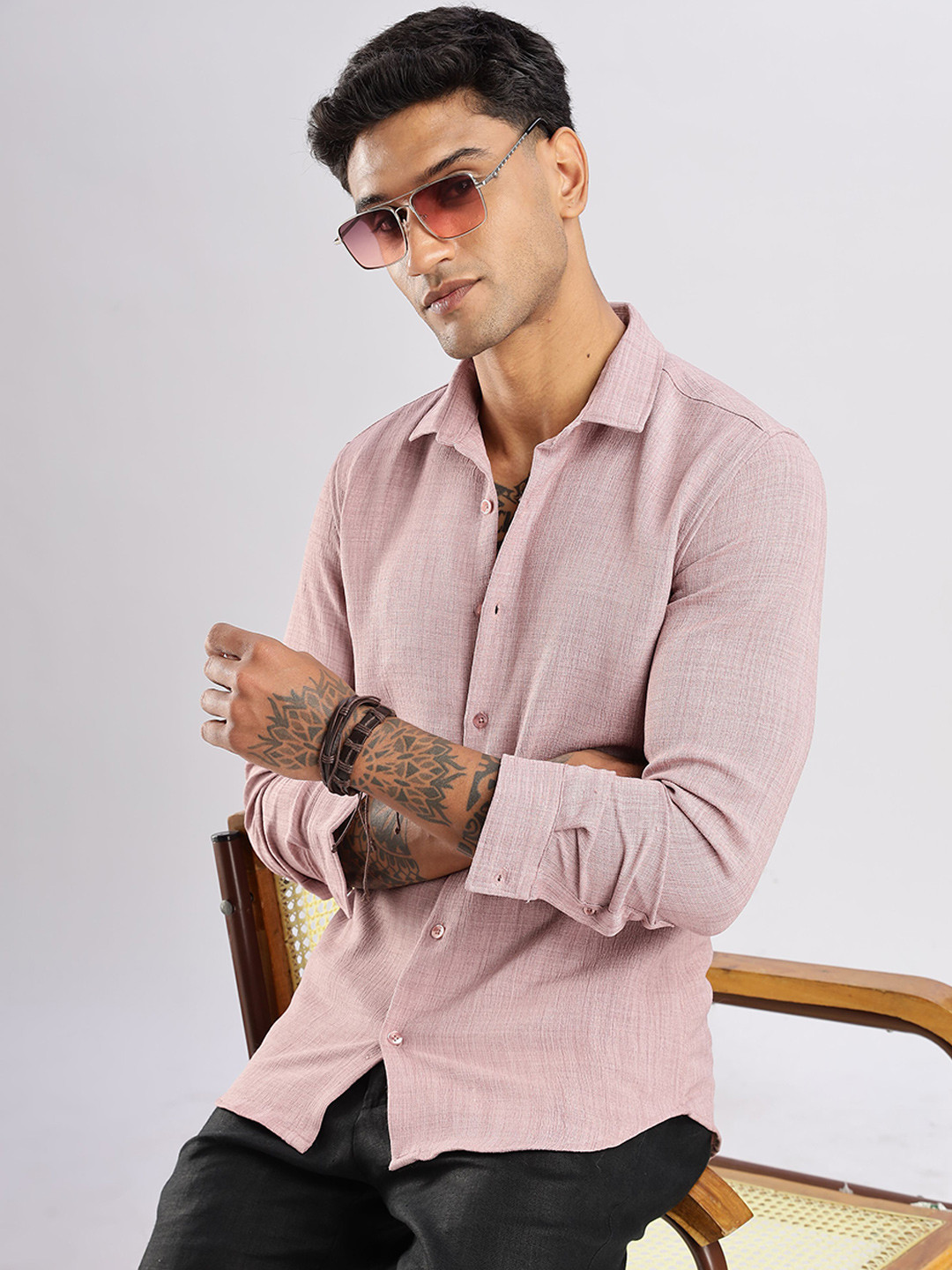 THE BEETEL HOUSE Men Air Like Linen Vintage Regular Slim Fit Casual Shirt