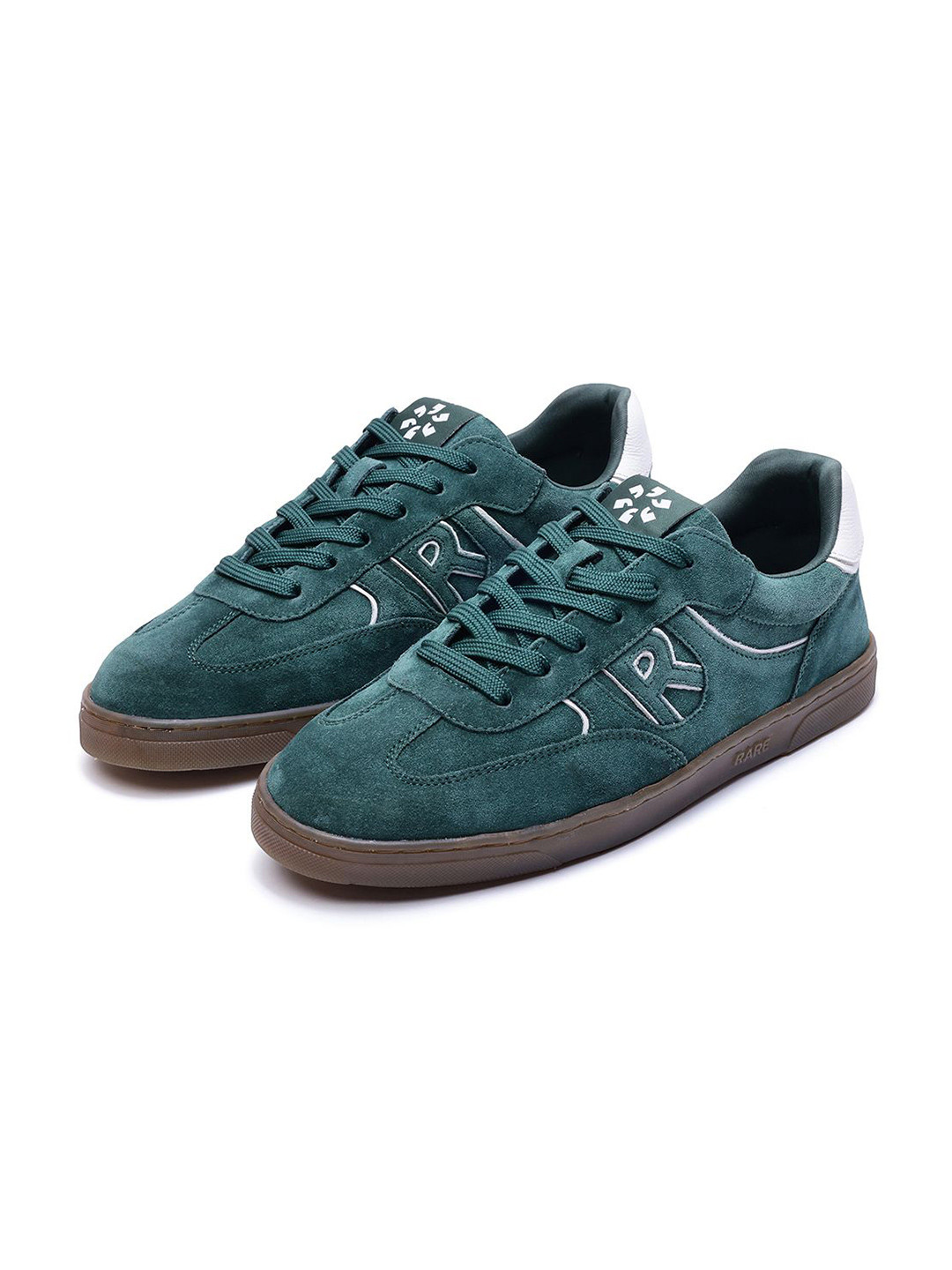 RARE RABBIT Men Zenith Green Leather Lace-Up Closure Shoes