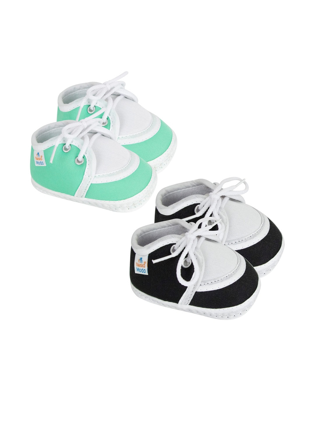 NESKA MODA Kids-Unisex Sea Green Cotton Booties