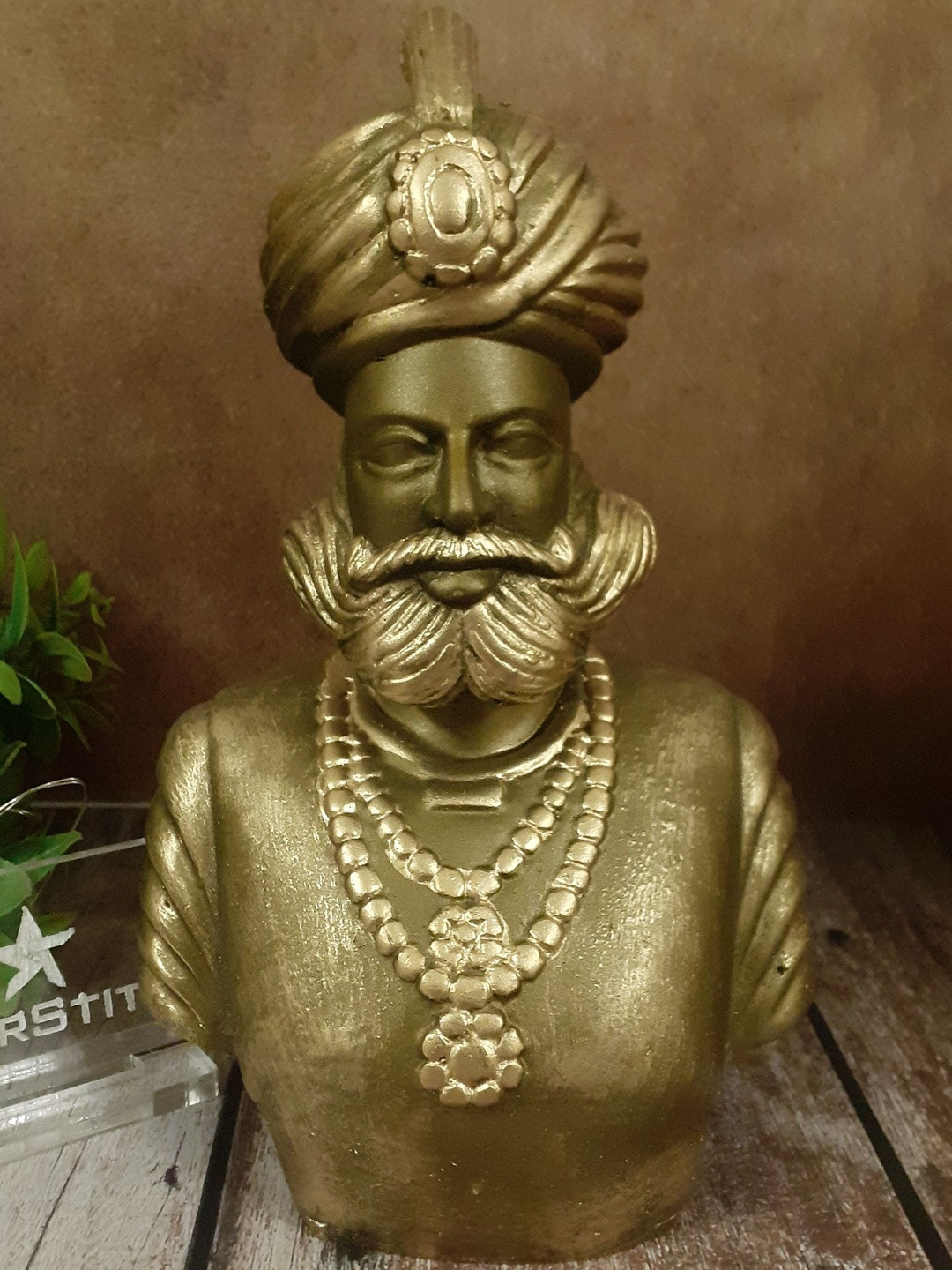 Afterstitch Gold Toned Raja Bani Thani Rajasthani Art Idol Showpiece