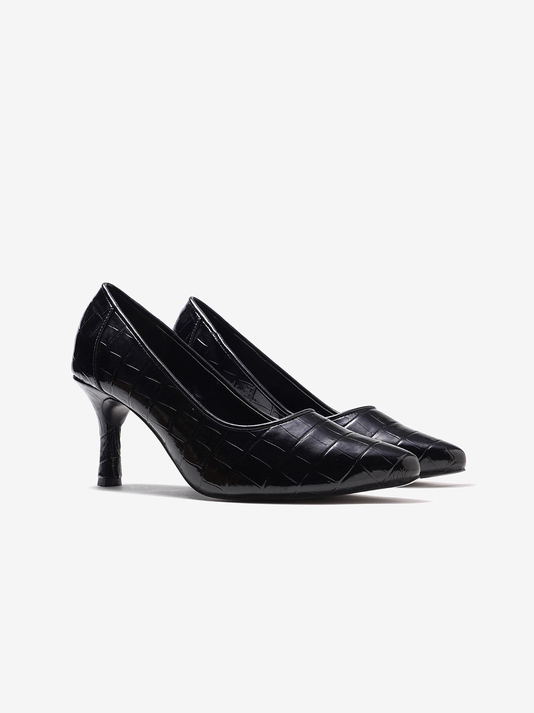 Pair ie Tales Croc-Effect Pointed Toe Stiletto Pumps