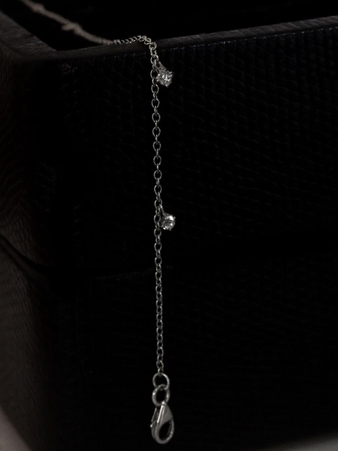Anushka Jain Jewellery Women 925 Sterling Silver-Plated Drop Diamond Link Bracelet