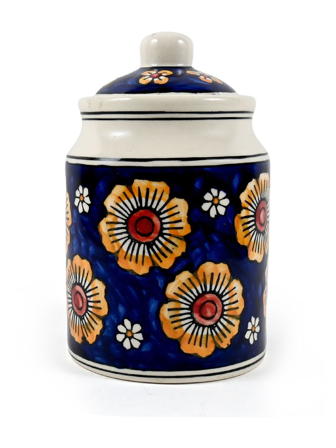 Amoorcart Multicoloured 2025 Ceramic Hand-Painted Container