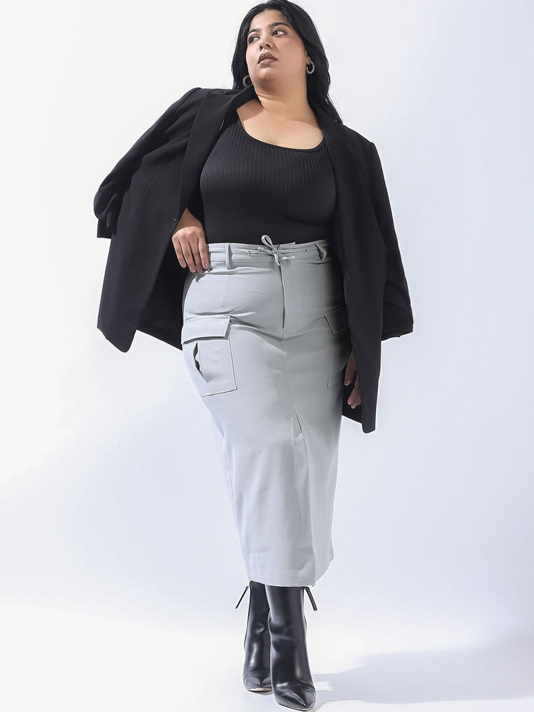 Freeform by High Star Women Pencil Midi Skirt