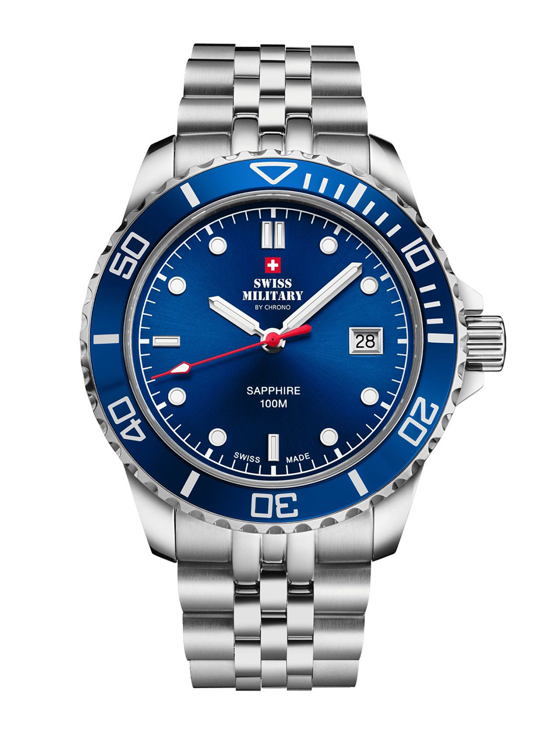 Swiss Military by Chrono Men Round Dial & Stainless Steel Analogue Watch SM34109.02