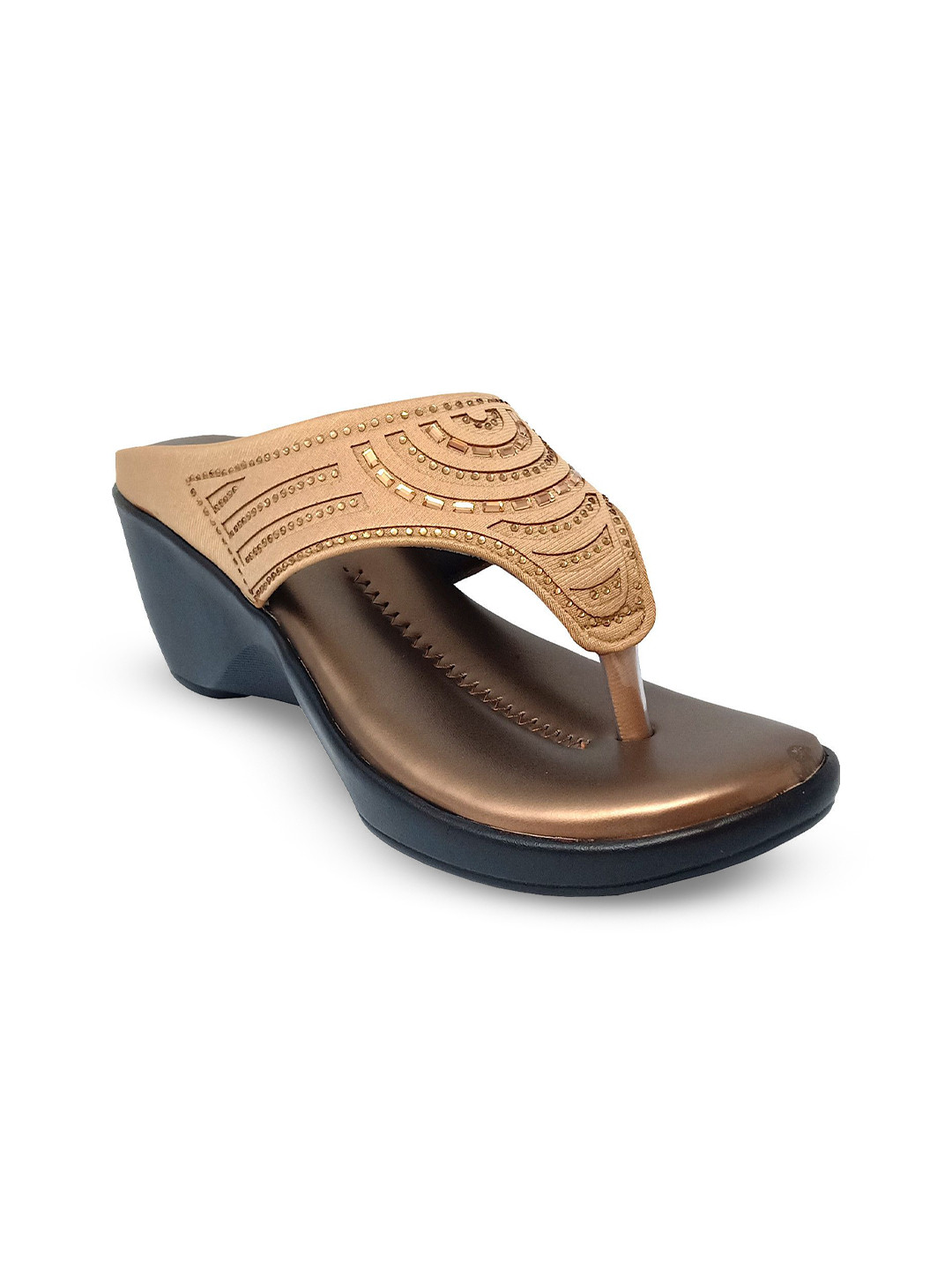 RACECOURSE Women Woven Design Wedge Sandals With Beaded