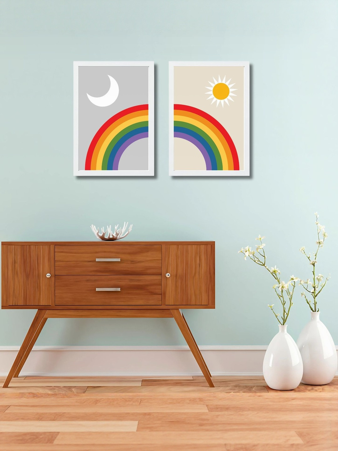 Aisha Decorz Set of 2 Piece Wood Abstract Wall Paintings