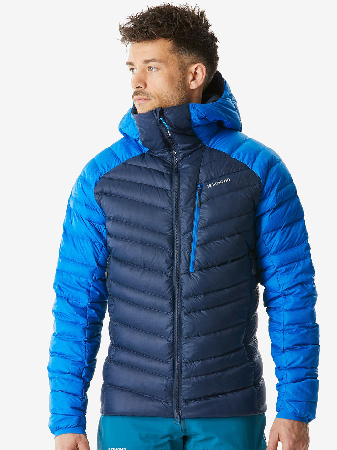 Decathlon SIMOND Men Electric Blue Mountaineering Down Jacket Upto -12 deg C