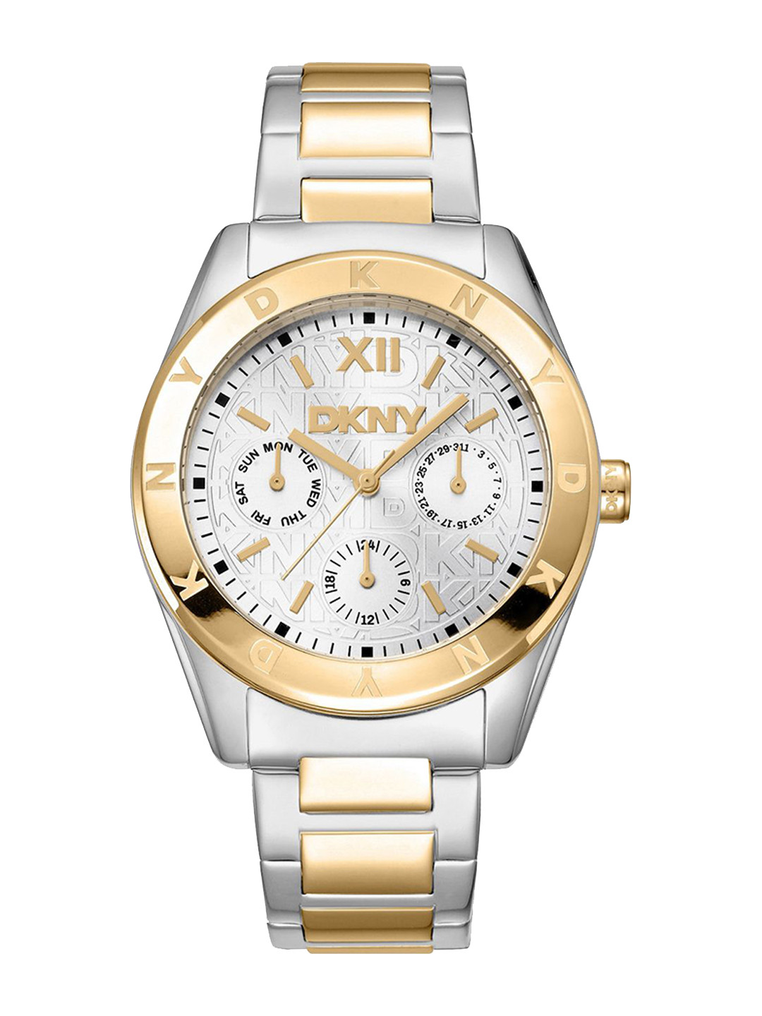 DKNY Women Chambers Multi Brass Dial & Stainless Steel Straps Analogue Watch DK1L015M0055