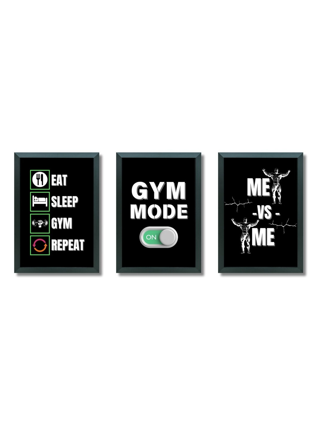 Aisha Decorz Black Set of 3 Piece Synthetic Wood Wall Frames