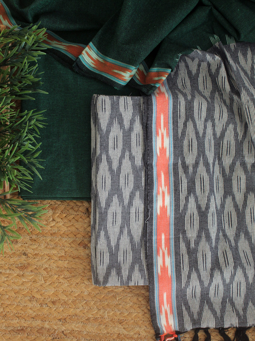 Weaves of Tradition Pochampally Ikkat Pure Cotton Unstitched Dress Material