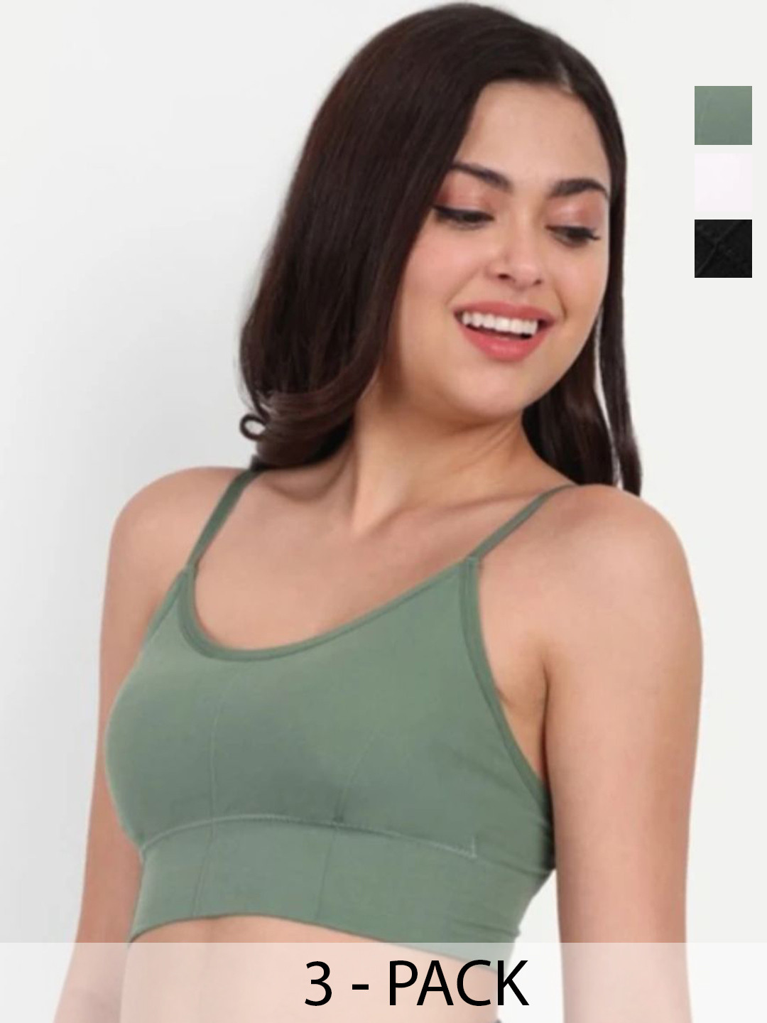 DEVMANIENTERPRISE Pack Of 3 Full Coverage Bralette Bra