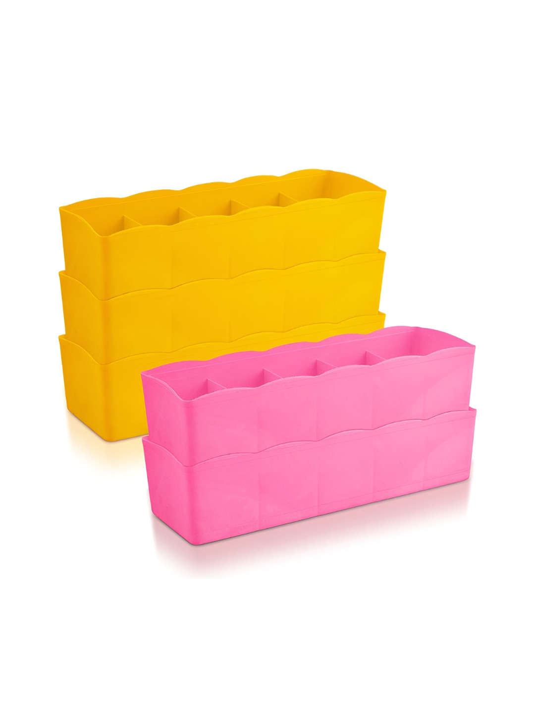 Aura Yellow & Pink 5 Pieces Desk Organisers