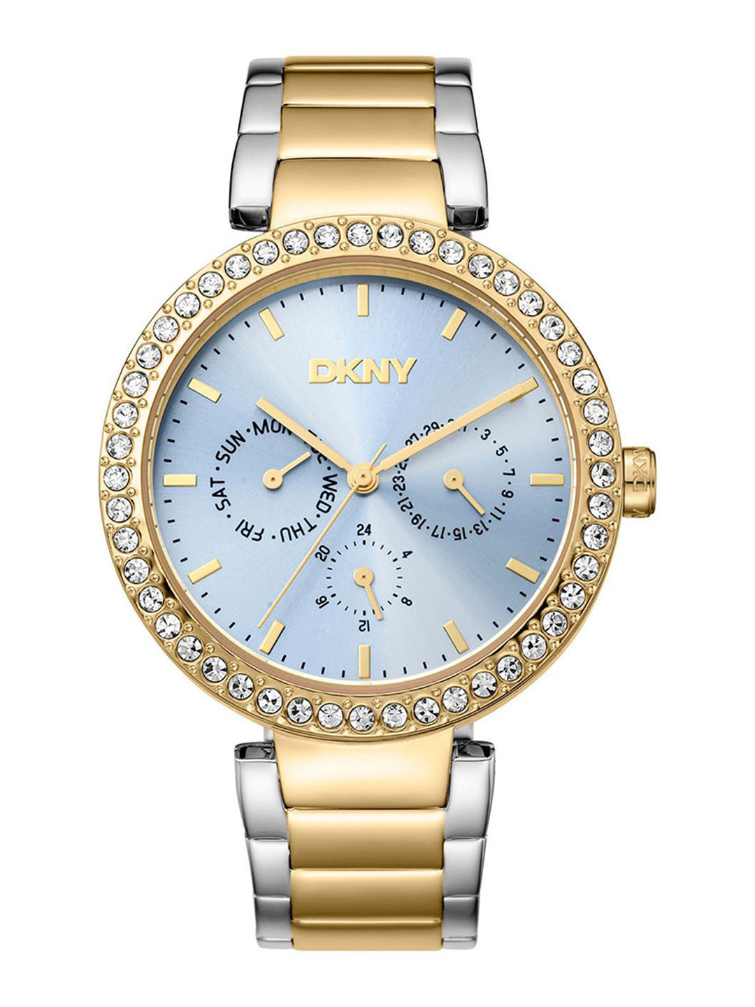 DKNY Downtown Glitz Women Bracelet Style Straps Analogue Multi Function Watch DK1L044M0085