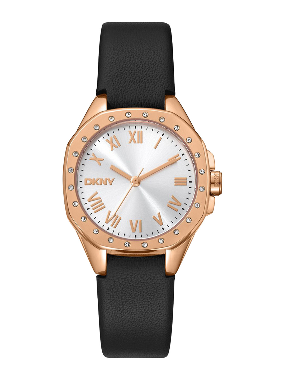 DKNY Women Brooklyn Mini Brass Round Dial & Leather Straps Analogue Watch DK1L013L0035