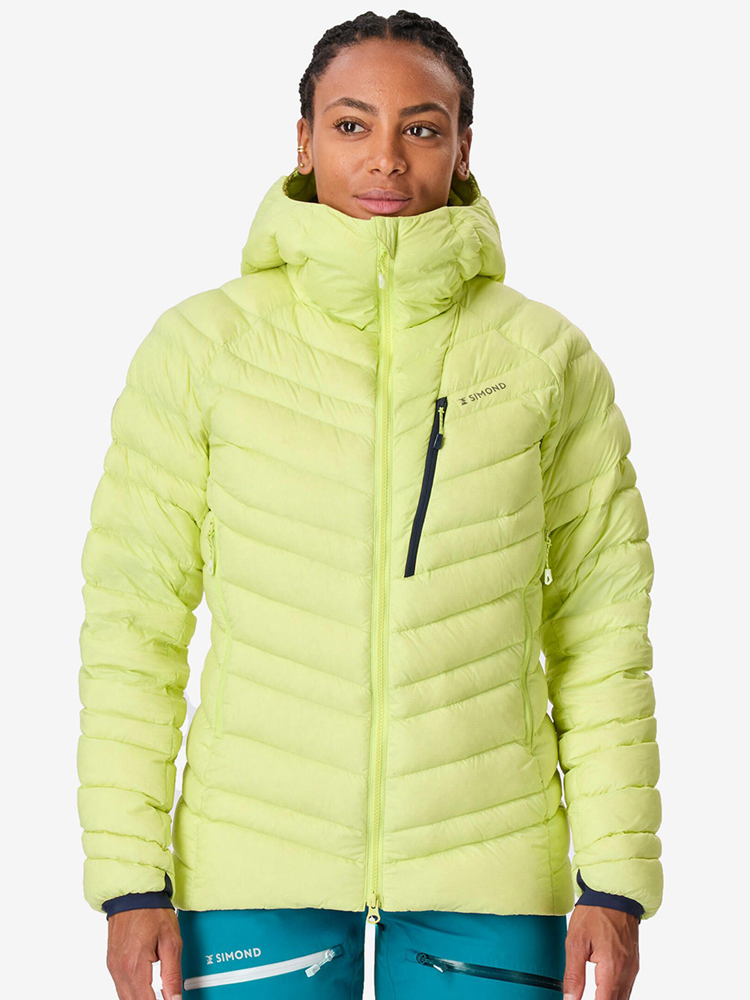 Decathlon SIMOND Women Lemon Yellow Mountaineering Down Jacket Upto -12 deg C