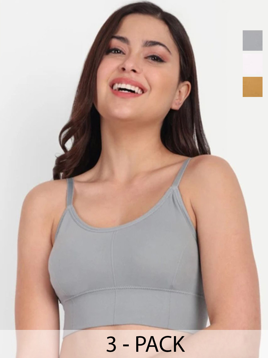 A K FASHION8855 Pack Of 3 Full Coverage All Day Comfort Lightly Paded Sports Bralette Bras