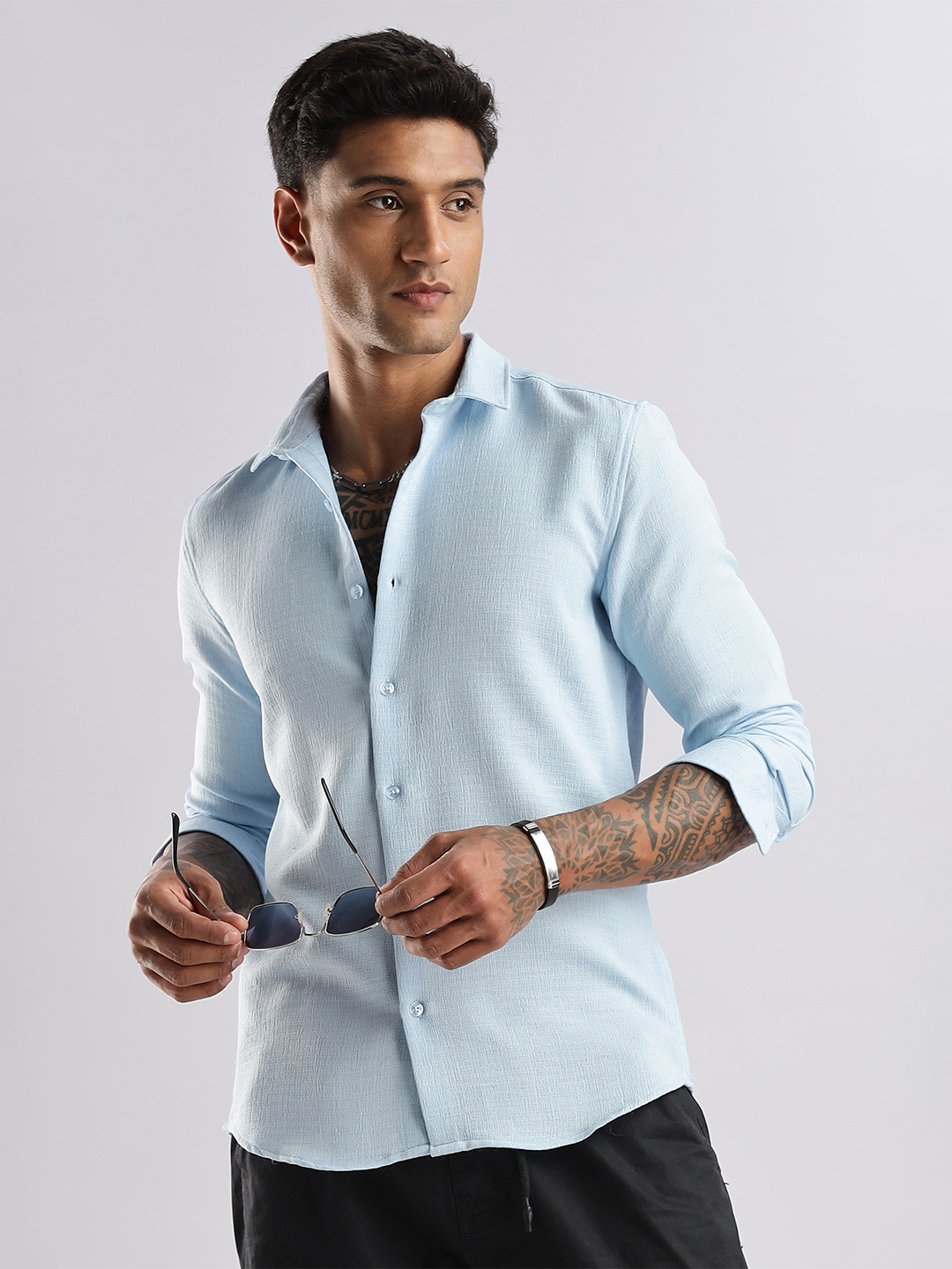 THE BEETEL HOUSE Men Air Like Linen Vintage Regular Slim Fit Casual Shirt