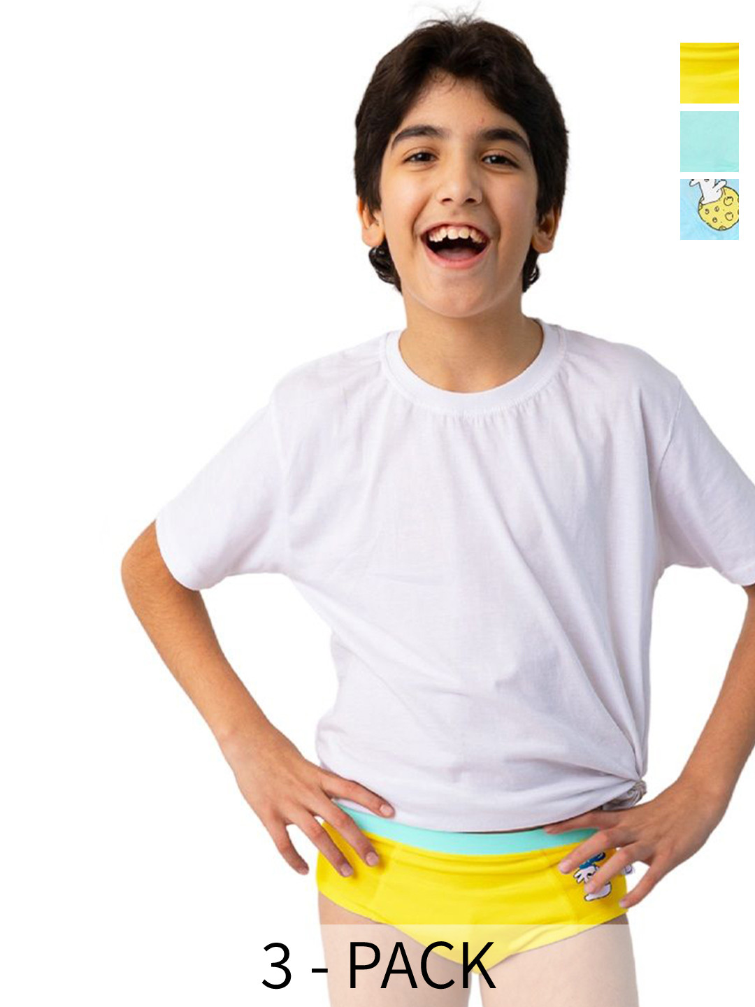 SuperBottoms Boys Pack Of 3 Printed Basic Briefs UND-B-BR-NL-NM-SM-8-10Y-3P