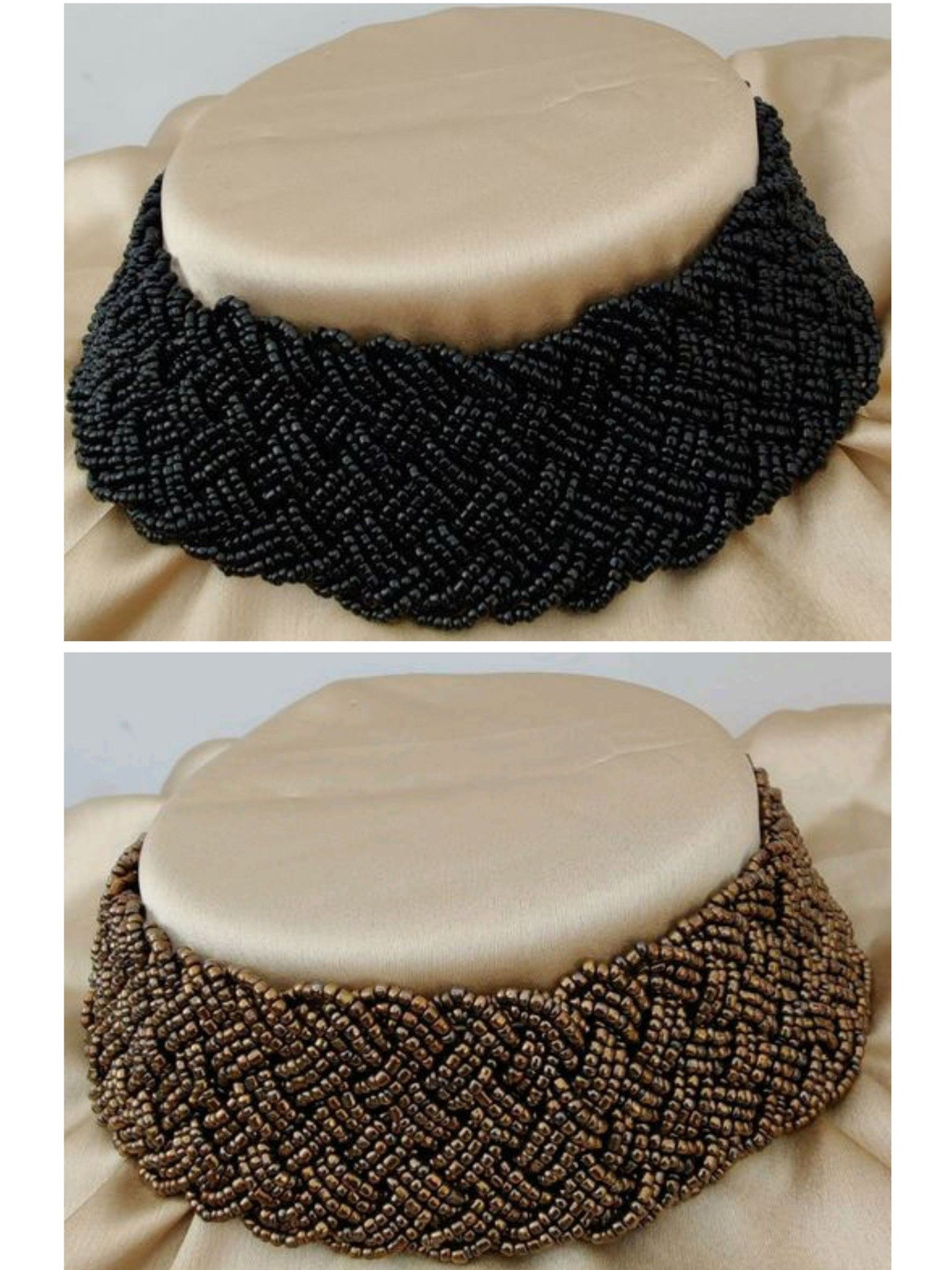 Grace Collections Women Black & Brown Brass Beaded Jewellery Set