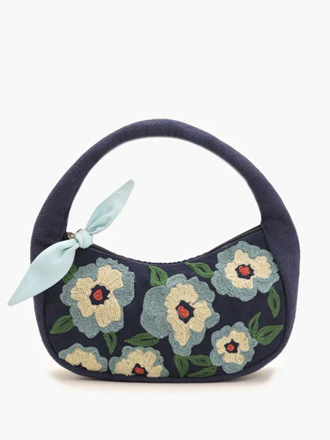 BohoGirl Women Floral Printed Structured Embroidered Handheld Bag