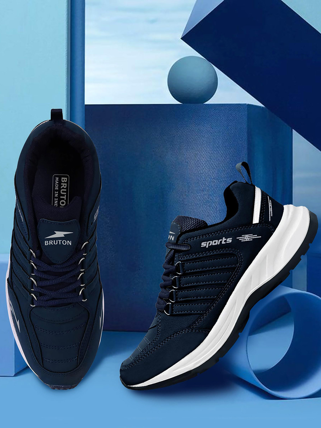 Bruton Men Woven Design Lace-Ups Sports Sneakers