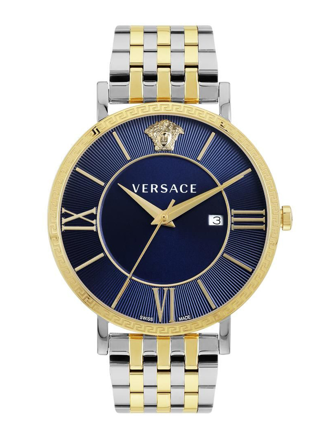 Versace V-Eternal Men Brass Dial & Bracelet Style Straps Analogue Watch VENCA0324