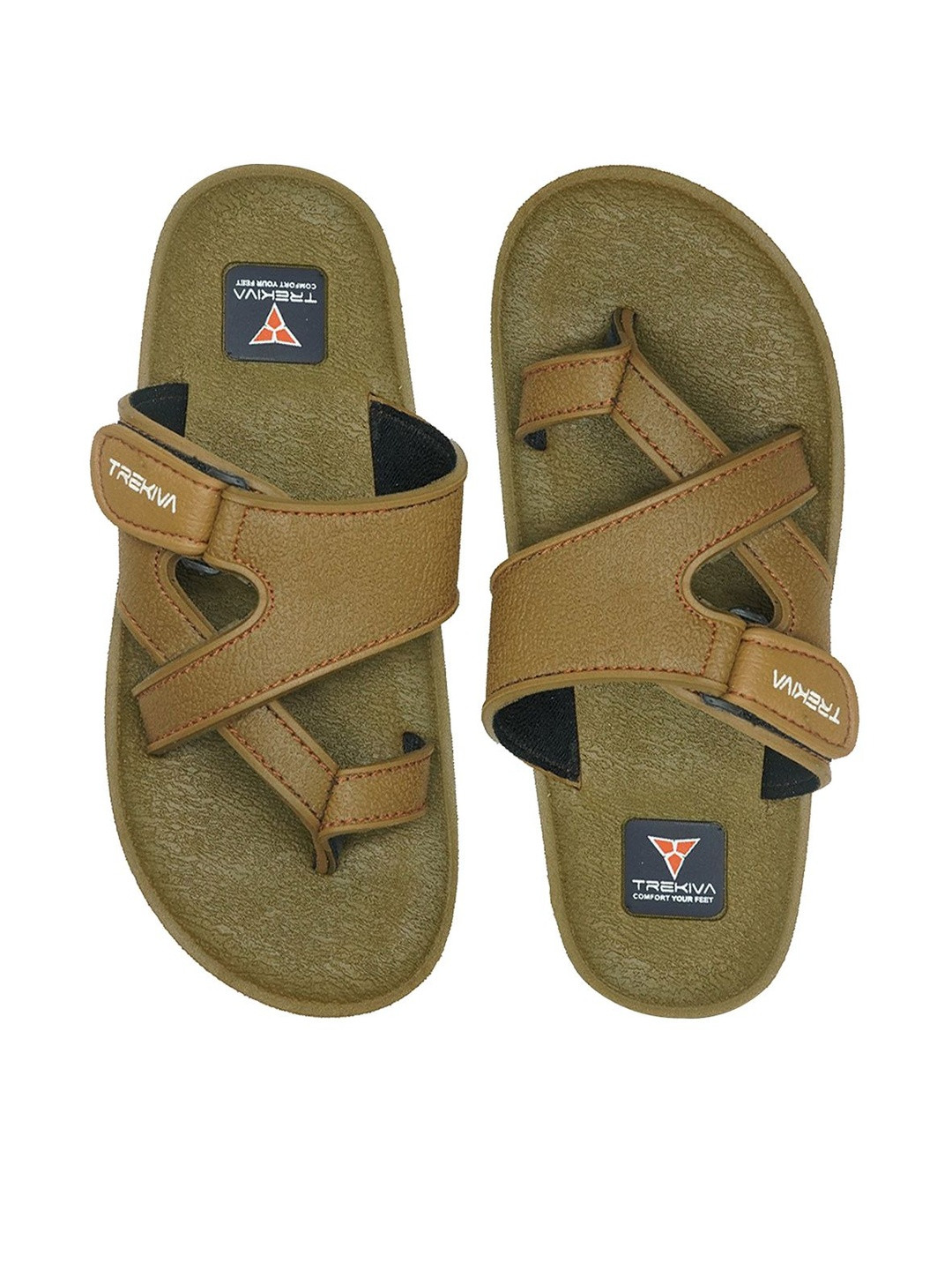 Trekiva Men Brown Solid Flexible Rubber Causal Slipper