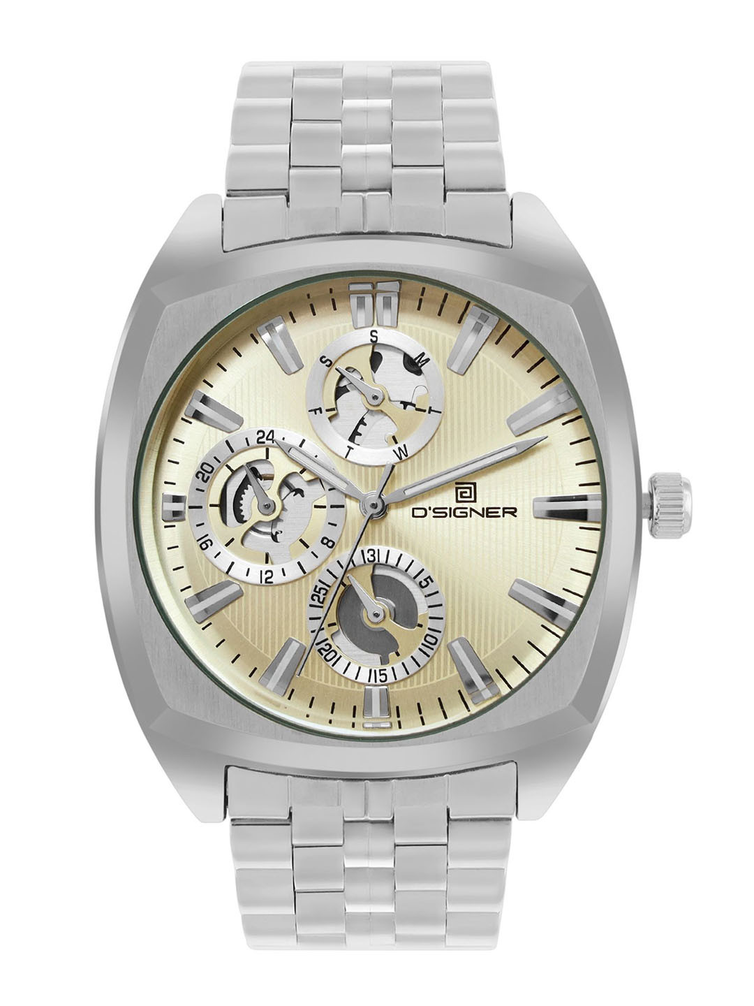 D'SIGNER Men Printed Dial & Stainless Steel Straps Analogue Watch 837SM.4G