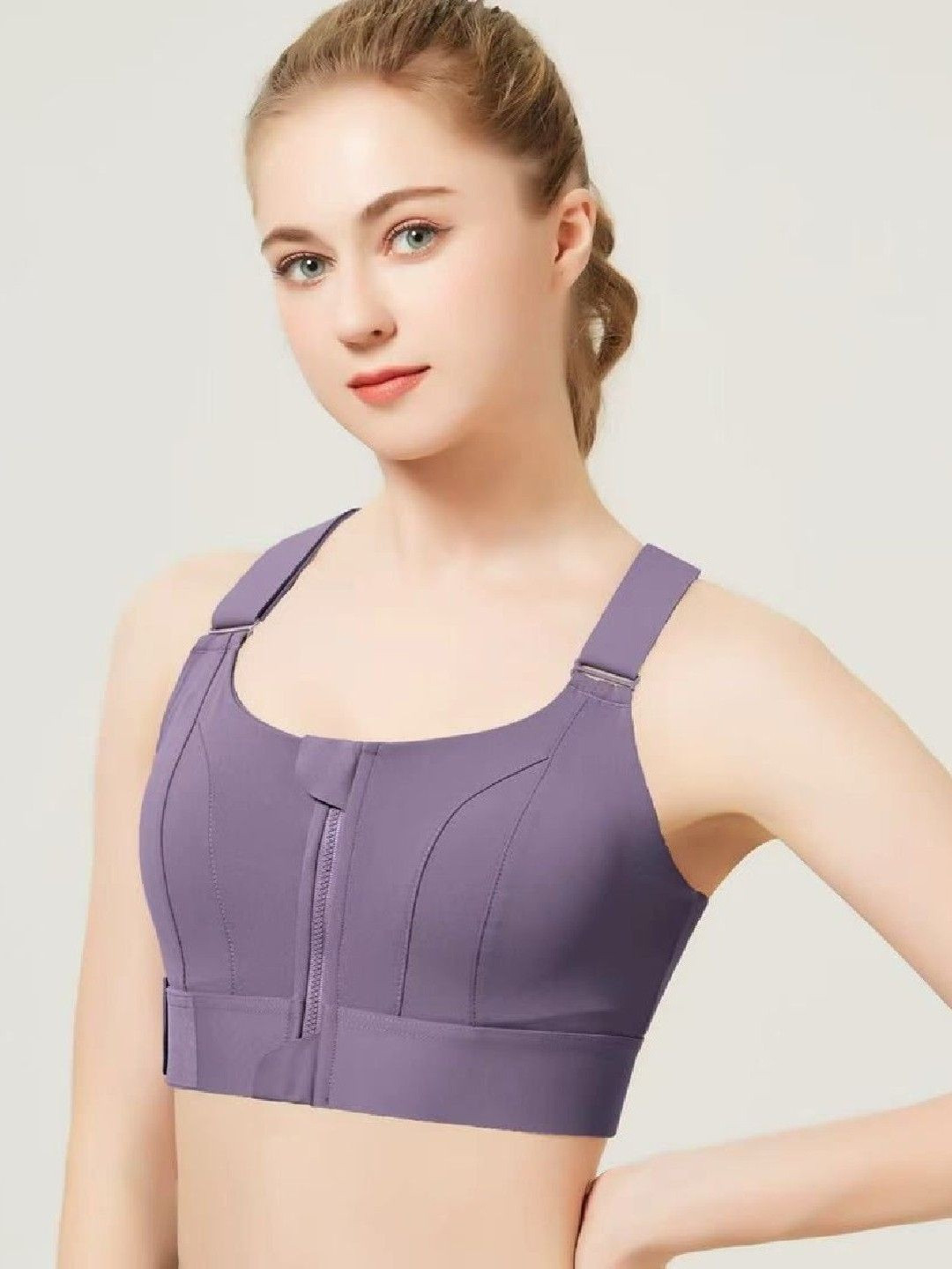 PIFTIF Women Purple Full Coverage Lightly Padded Lycra Bra With Adjustable Velcro Straps