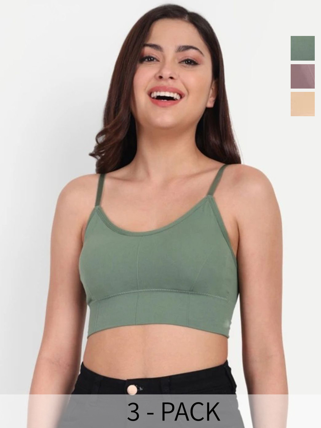 HD TRADERS HD Pack Of 3 Full Coverage Non-Wired Bralette Bra