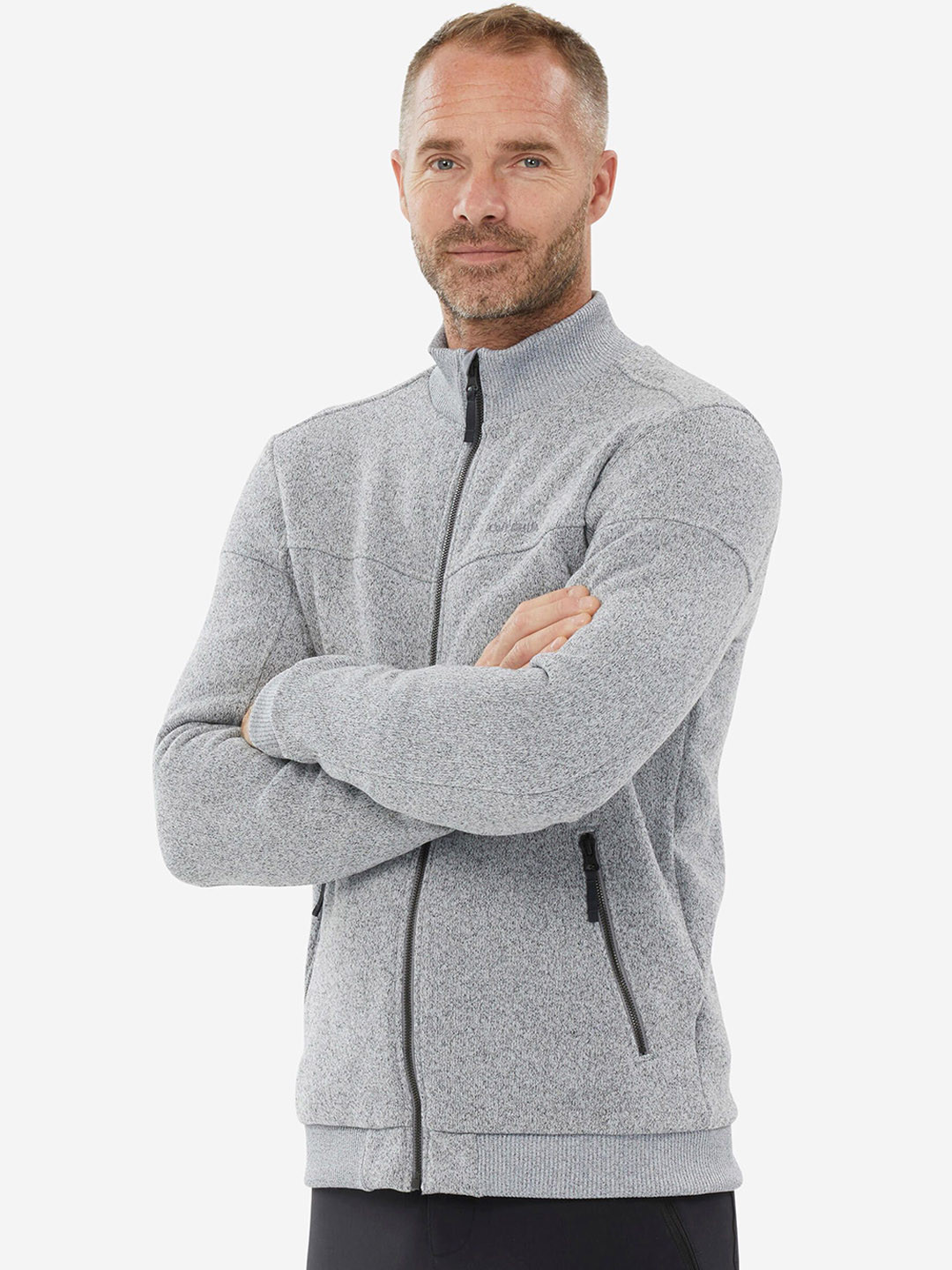 Decathlon QUECHUA Men Grey Warm Fleece Jacket