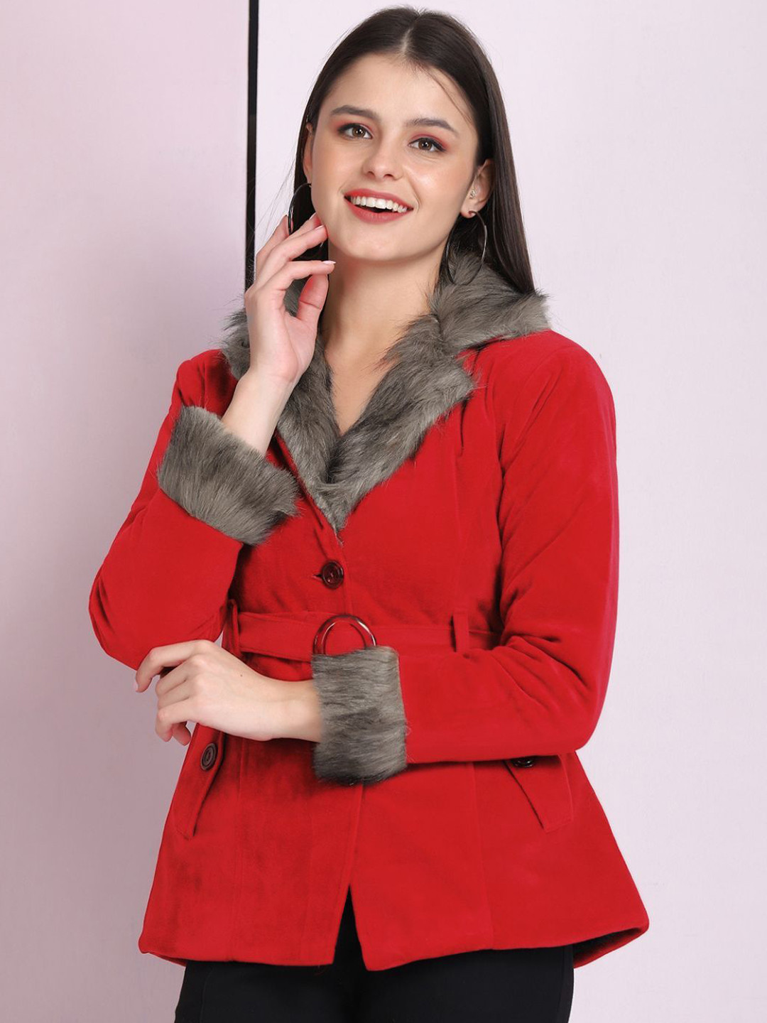 BUY NEW TREND Women Lapel Collar Solid Asymmetric Closure Tailored Jacket