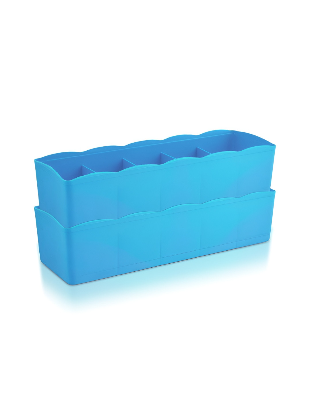 Aura Blue 2 Pieces 5 Grid Desk Organisers