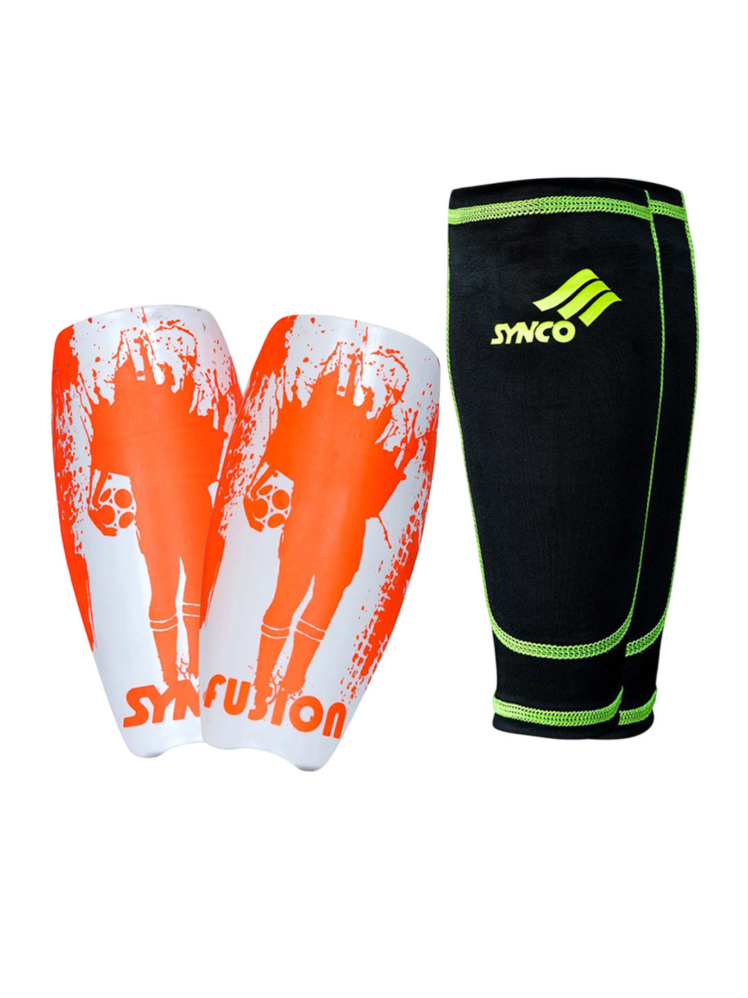 Synco Streachable & Fit Fusion Shin Guard With Sleeve