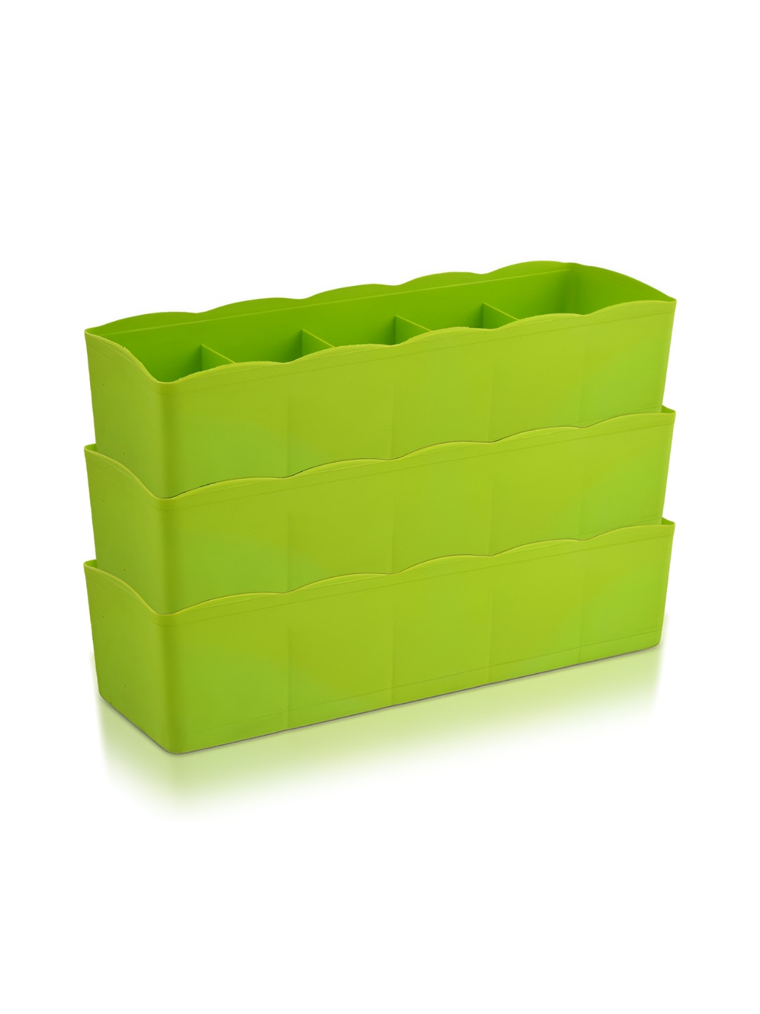 Aura Green 3 Pieces 5 Grid Desk Organisers